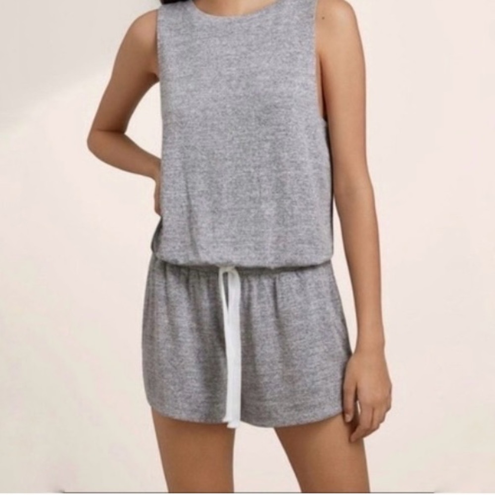 Wilfred Free Grey Izabel Womens XS Small Romper Aritzia Drawstring